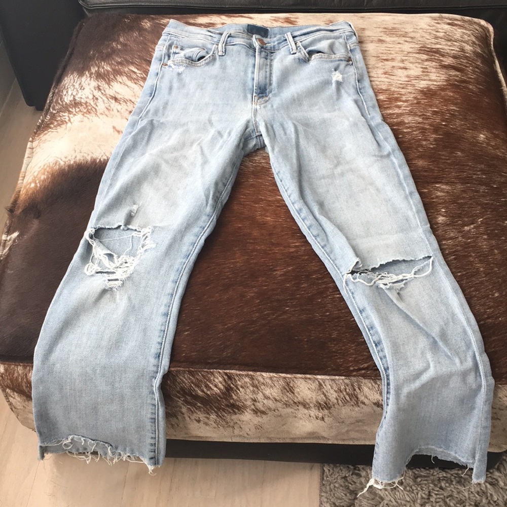 Mother Insider Crop Step Fray in Chatterbox
